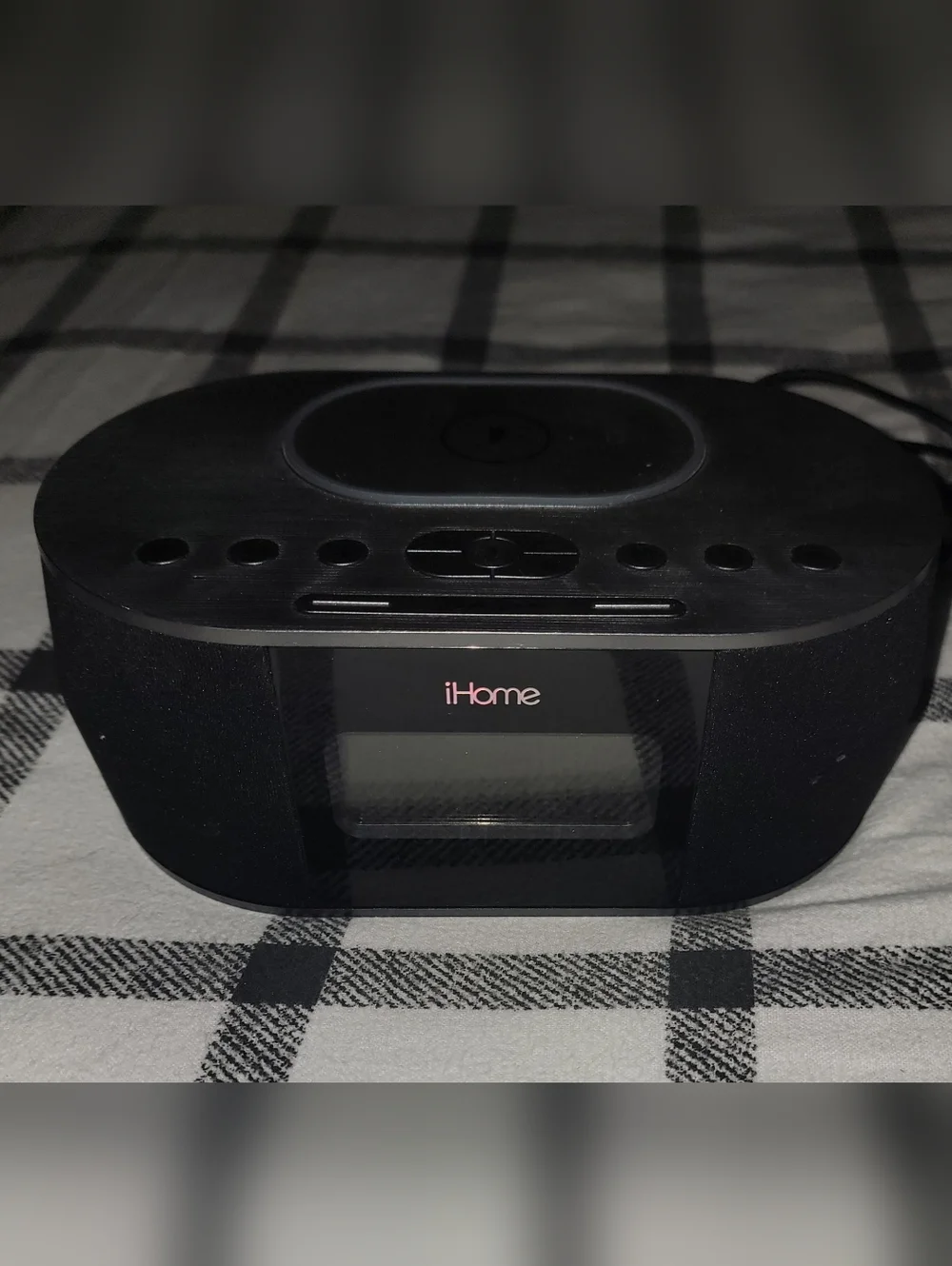 iHome Black and Gray Charging Alarm Clock Base